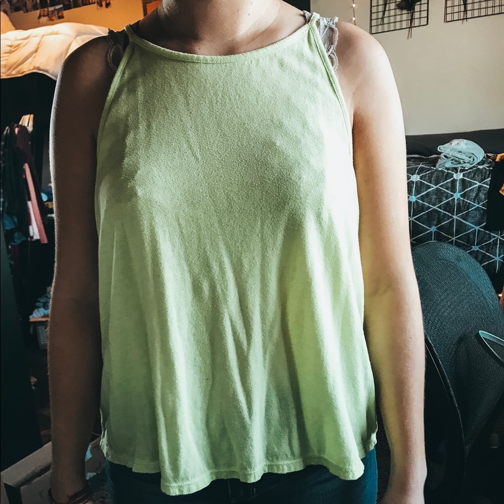 yellow tank top